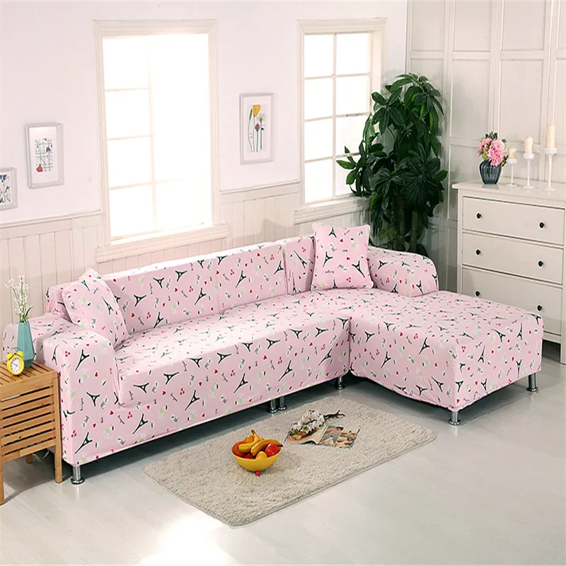Прекрасный розовый + чернильный зеленый узор башня диван Чехол тугой обмотки
