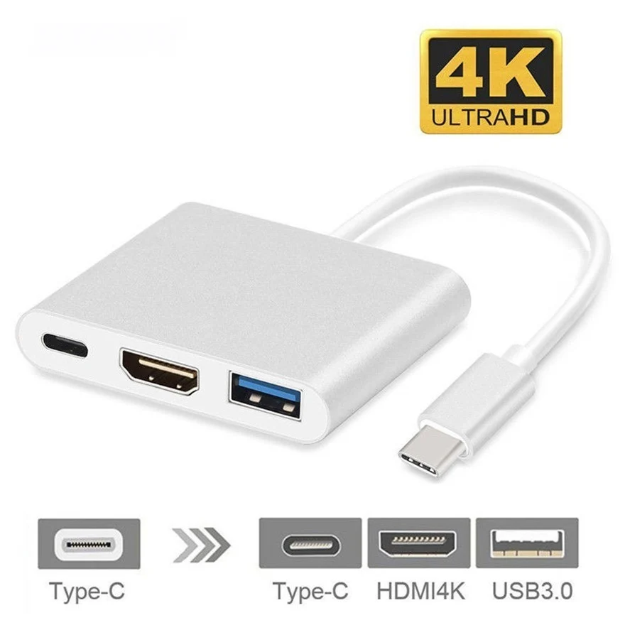 5 шт. Type C USB 3 1 to 4K HDMI USB3.0 адаптер 3in1 концентратор для Apple Macbook