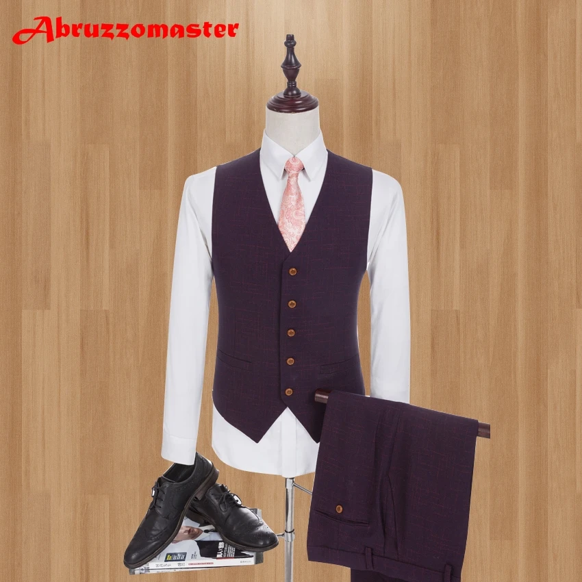 Мужской винный Свадебный костюм темно синий смокинг с отложным воротником и