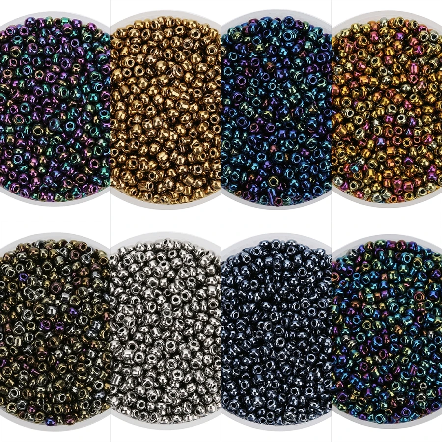 SAUVOO 2800pcs/lot Glass Seed Beads 1mm Spacers Bulk Handmade Black Colored Bead for DIY Necklace Jewelry Findings | Украшения и