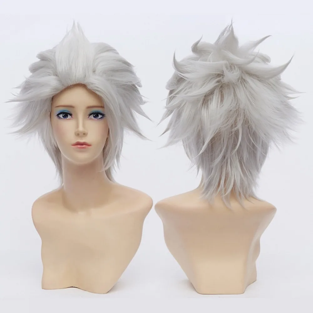 Bleach Hitsugaya Toushirou короткие серебристо белый парик для косплея синтетические волосы