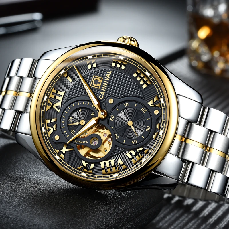 Швейцарские роскошные брендовые часы мужские карнавальные скелетоны светящийся