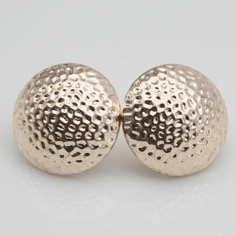 light rose gold FishSheep, 3 цвета, круглые серьги-гвоздики на пуговицах для женщин, Ретро стиль, золото/серебро, полукруглые бусины, серьги, ювелирное изделие, подарок - Окраска металла: light rose gold