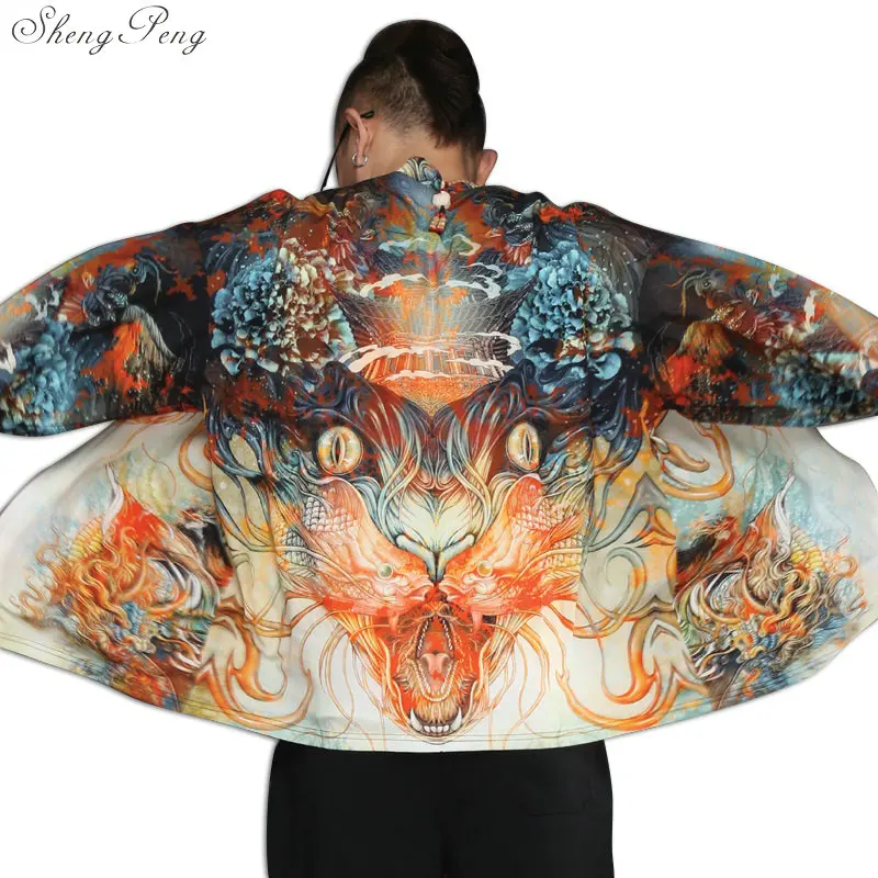 Кимоно yukata kimino haori кимоно для мужчин черный японский топ с принтом Япония