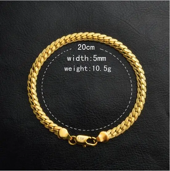 Женский браслет цепочка KITEAL модный дизайн золотой цвет 5 мм 20 см|women bracelet|women fashion