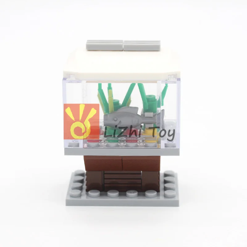 Кубики Moc аквариум предметы мебели сделай сам развивающие строительные блоки