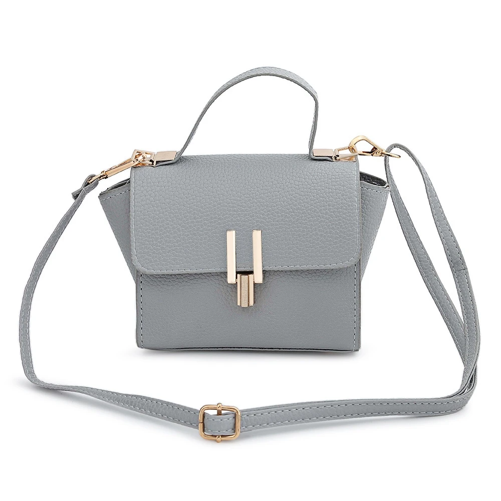 Guapabien Женщины ИСКУССТВЕННАЯ Кожа Металл Блокировка Мини Сумка Мода Трапеция