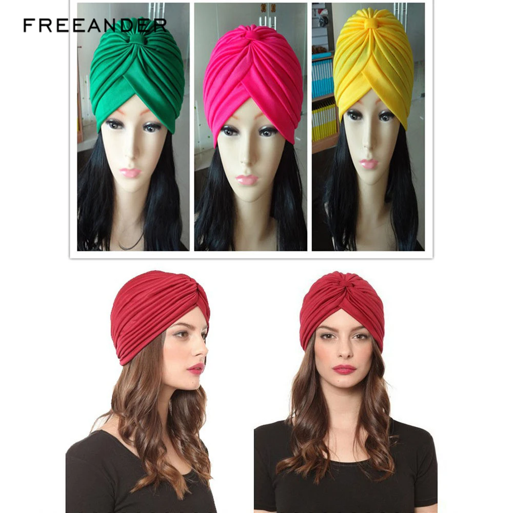 Женская шапка тюрбан Freeander с бантиком в индийском стиле женская богемном зимняя