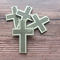 50x diy hand embroidery cross necklace mini wooden cross