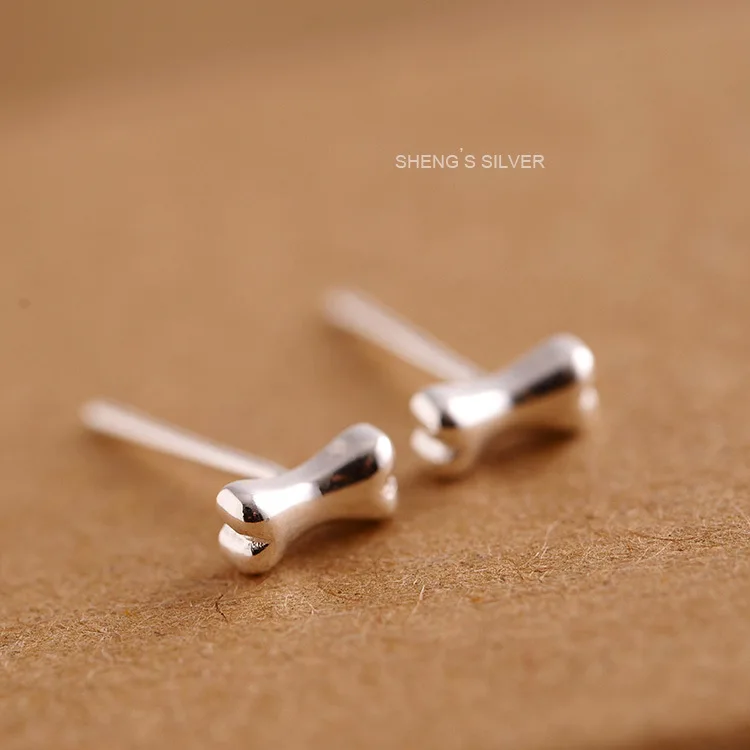 Серебряные серьги 925 пробы с маленькими косточками в Корейском стиле для женщин и