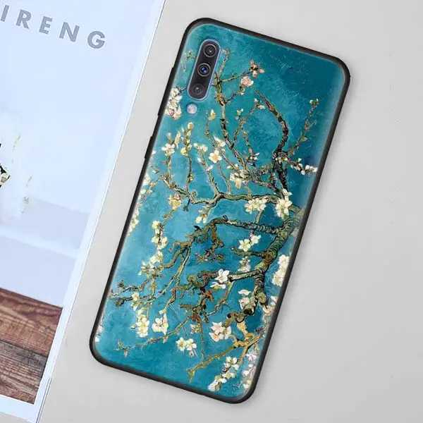 004 Картины с изображением звездной ночи Ван Гог черный мягкий чехол для samsung Galaxy A50 A70 A40 A10 A20 A30 A60 A9 A8 A6 A7 силиконовый чехол Крышка - Цвет: 004