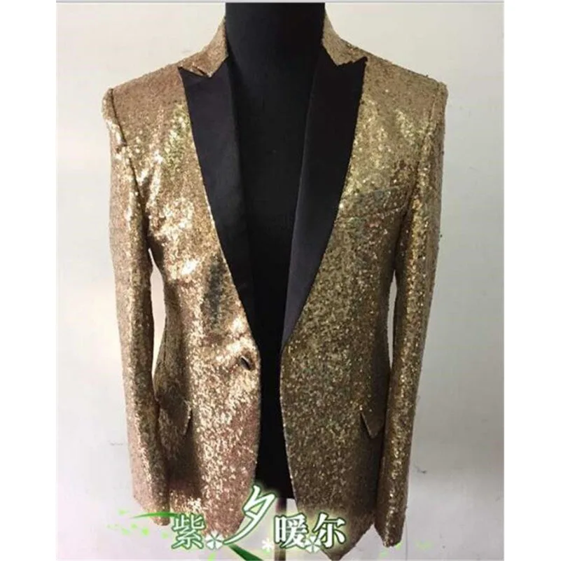 Блейзер Мужской золотистый в стиле хип хоп|blazer for men|men blazergold blazer men |