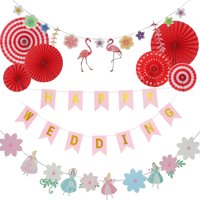 Новые Творческие буквы мультфильм на день рождения и свадьбу баннеры набор