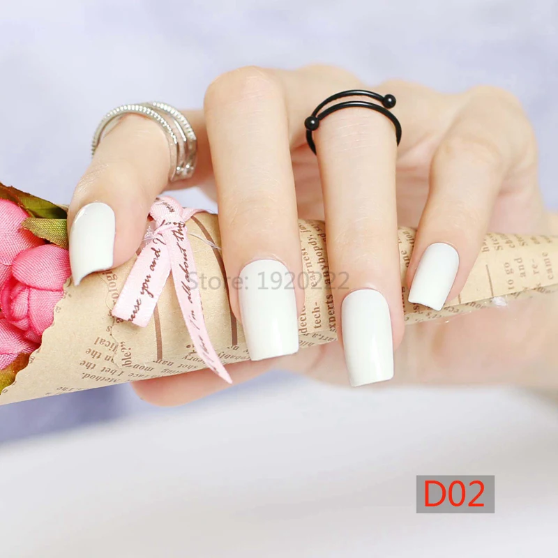 24 шт. хит продаж модные длинные квадратные головки конфетные накладные ногти