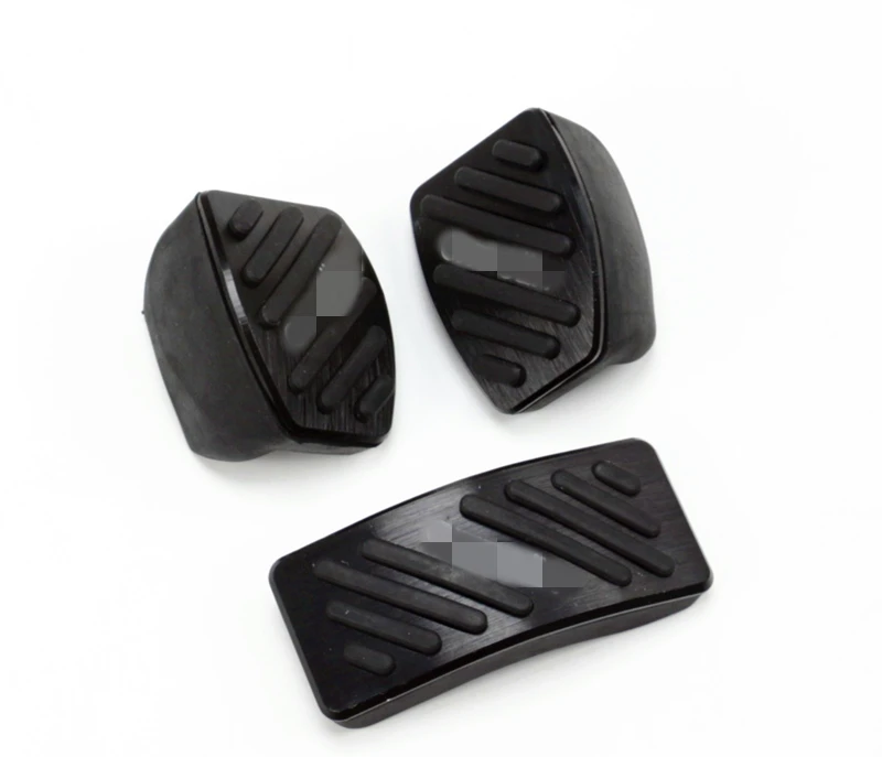 black 3pcs Крышка из алюминиевого сплава, ножной газ/бензин/масло, Тормозная лампа, накладка на педаль, внутреннее украшение для CITROEN Elysee C-Elysee - Цвет: black 3pcs