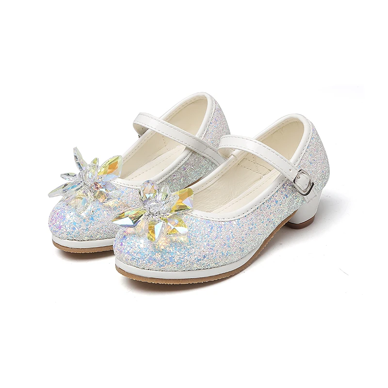 Детские танцевальные сандалии MSMAX с блестками из искусственной кожи на высоком