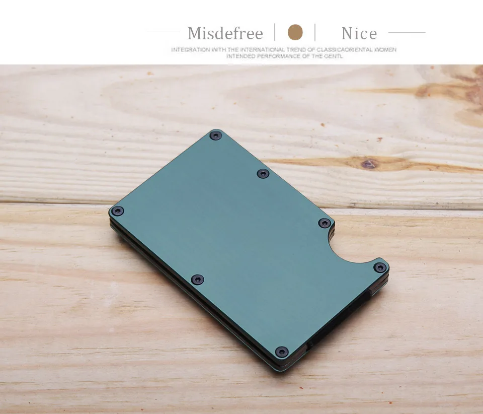 Металлический тонкий мини-кошелек RFID со съемным зажимом для денег, модный брендовый бизнес держатель для кредитных карт и удостоверений личности с защитой от ударов, чехол