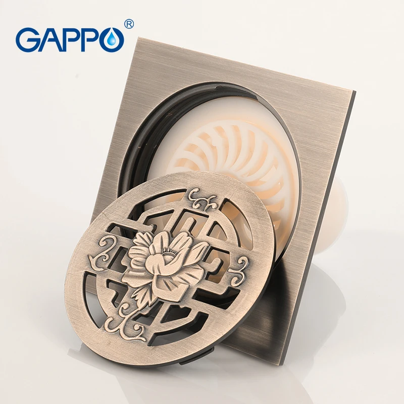 GAPPO античная латунь душевой сток в полу Ванна стопор отходов фильтр ванная плитка