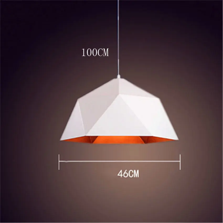 White 46CM Vinatge, чердак, светодиодный светильник для люстры, промышленное украшение, железный подвесной светильник, светодиодный подвесной светильник для дома, Кухонные светильники, светильник - Цвет корпуса: White 46CM