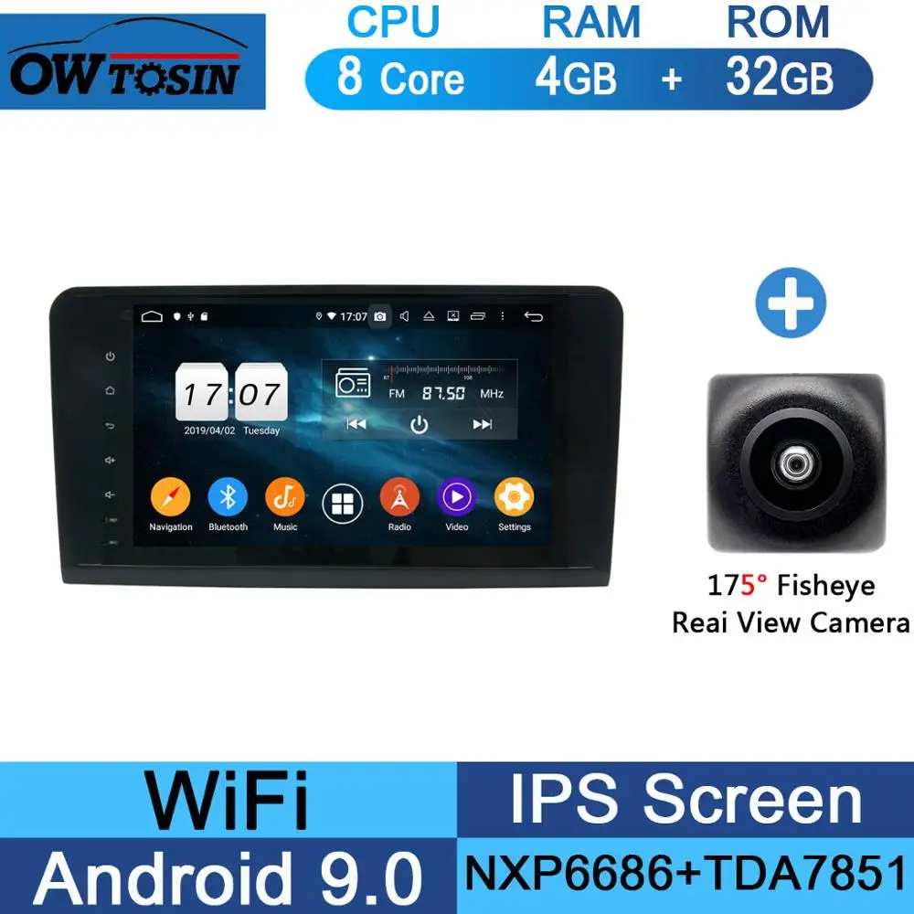 32G Fisheye Camera " ips Android 9,0 8Core 4G+ 64G Автомобильный dvd-плеер для Mercedes Benz ML GL Class W164 X164 ML350 ML500 GL350 GL450 GPS стерео радио - Цвет: 32G Fisheye Camera