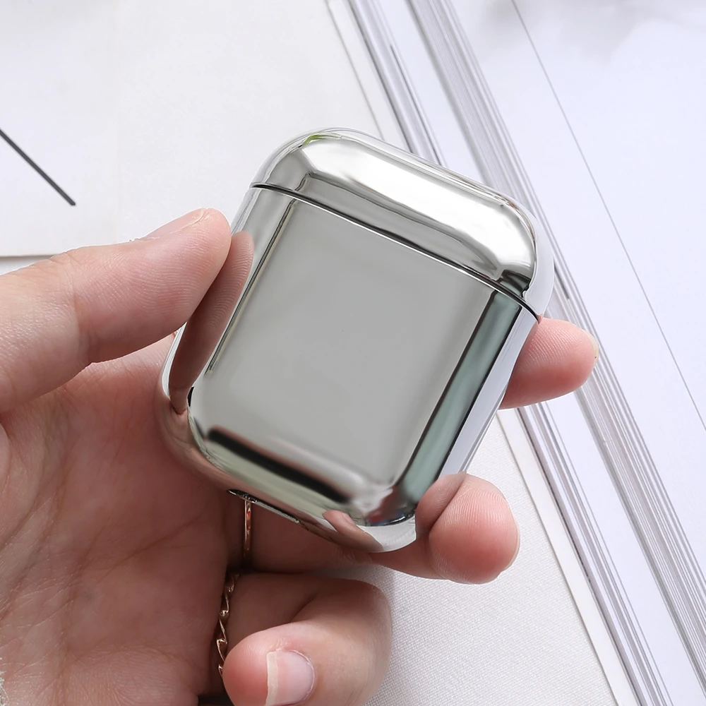 LISM хромированный чехол для Apple Airpods 1/2 противоударный ПК чехол для Apple гарнитура для Airpods чехлы Защитный чехол Капа