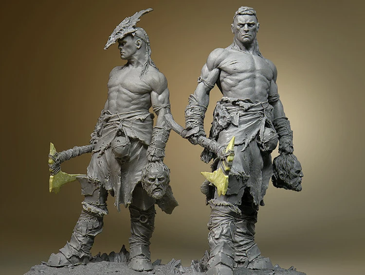 DIY 1/24 75 мм персонаж из смолы модель Луо Мясник король фильм фантазия роль R49