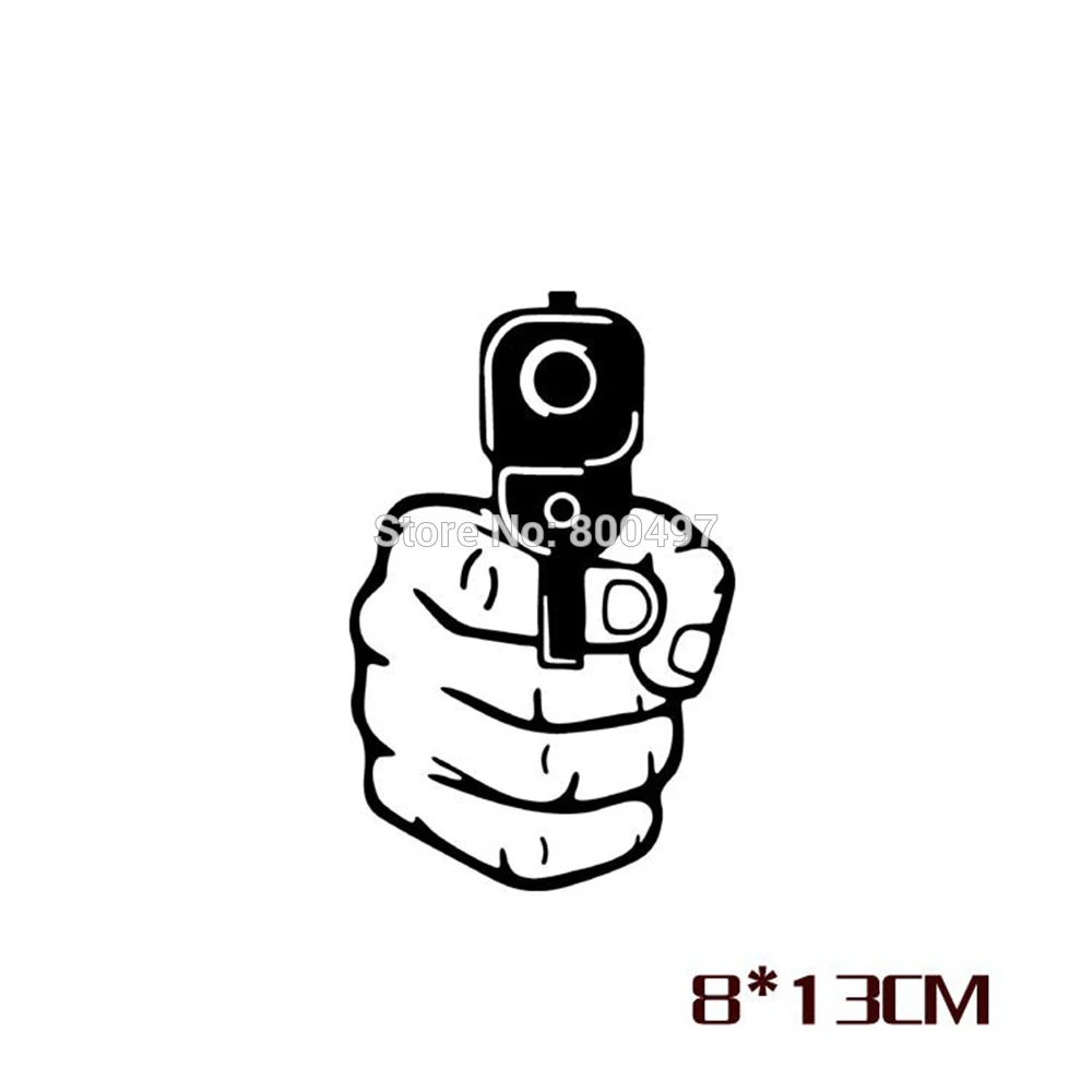 

10 x Newest Creative Gun Holding Style Car Sticker Car Decoration Decals for Volkswagen BMW Benz Opel Peugeot Renault