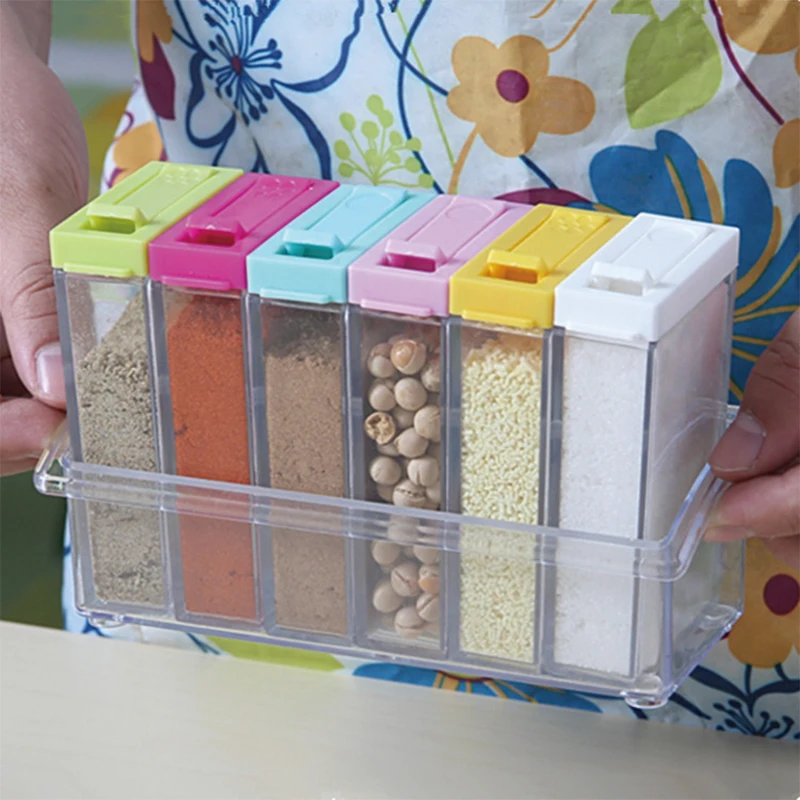 6 шт./компл. коробка для приправ кухонный инструмент емкость хранения специй