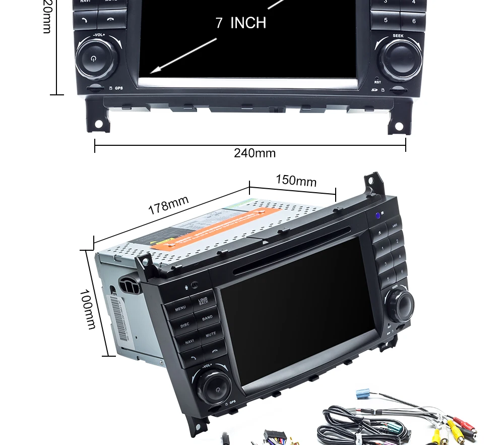 Авторадио 2 Din Android 9,0 автомобильный dvd-плеер для Mercedes BenzC-класс CLC W203 CLK W209 2004-2007 C200 C230 C220 C320 C350 gps 4G