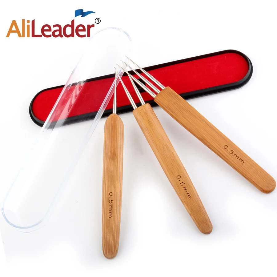 AliLeader 3 шт./партия бамбуковые иглы для вязания крючком плетение волос крючки