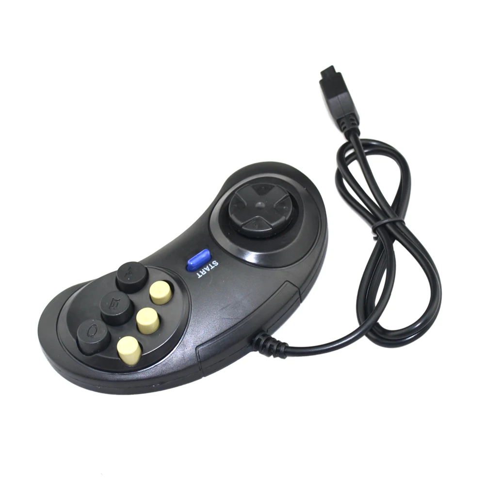 2 шт. классический черный проводной игровой контроллер для SEGA Genesis геймпад 6