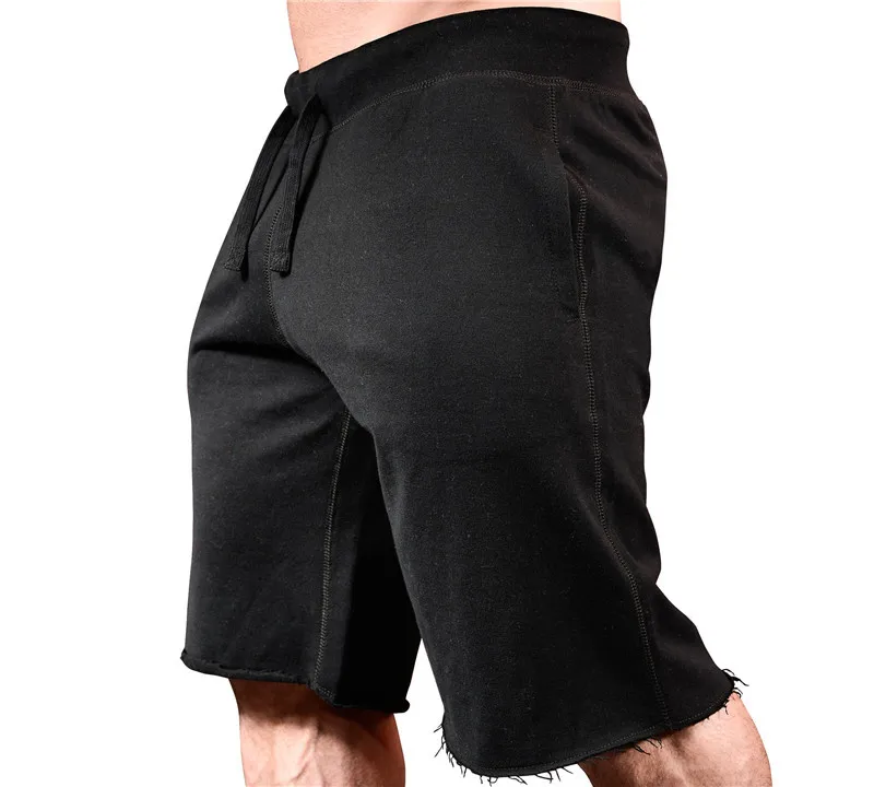black ZFIT новые мужские спортивные шорты из хлопка для спортзала, спортивные шорты для бега, шорты для бега, укороченные пляжные универсальные спортивные шорты для мужчин - Цвет: black