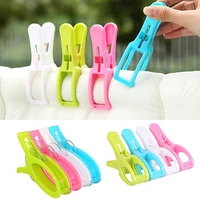 4 pcs plastic color clothes pegs beach towel clamp laundry clothes pins large size drying racks retaining clip organization 40p