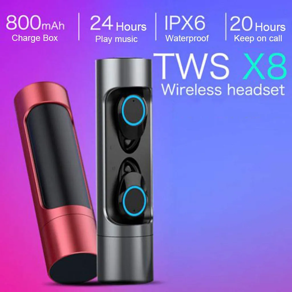 Металлическая Bluetooth 5,0 бинауральная беспроводная гарнитура, Спортивная беспроводная гарнитура, игровая bluetooth-гарнитура для huawei samsung 42