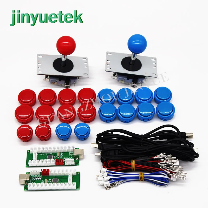 DIY аркадный комплект для 2 плееров USB к JAMMA джойстик кнопочный переключатель
