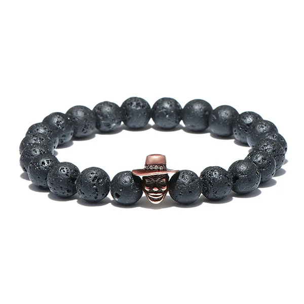 B463RoseGold BOYULIGE, очаровательные креативные браслеты с бусинами, Черное золото, Железный человек, маска супергероя, креативный браслет с камнями из бисера для мужчин и женщин, ювелирные изделия - Окраска металла: B463RoseGold