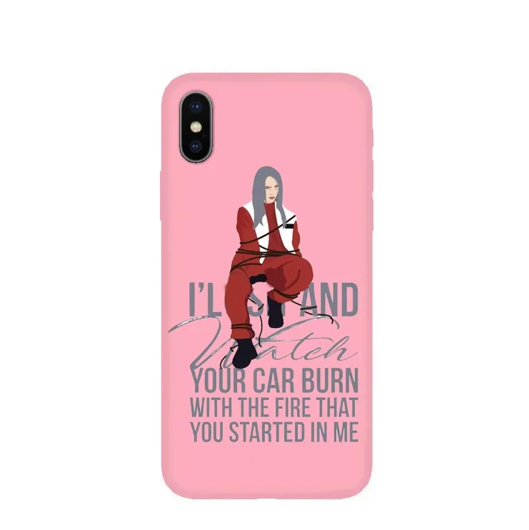 Billie Eilish rainbow blohsh Ocean Eyes Мягкий ТПУ розовый чехол для телефона 11 Pro MAX X10 5 5S 6 6splus 7 8plus XS