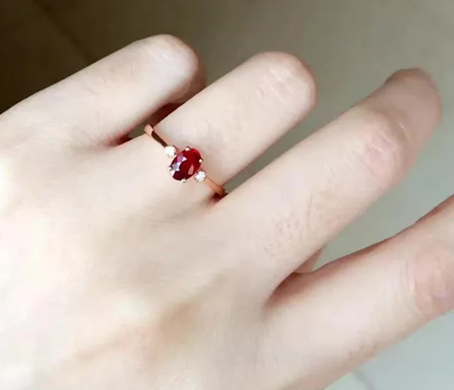 0.5ct 18 K Золотое кольцо из природного рубина женские свадебные ювелирные украшения Прекрасные ювелирные украшения Валентина хорошая цена