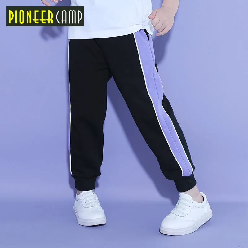 Pioneer Kids/весенние спортивные штаны для мальчиков; повседневные трикотажные штаны с вставками; хлопковые свободные брюки в стиле пэчворк