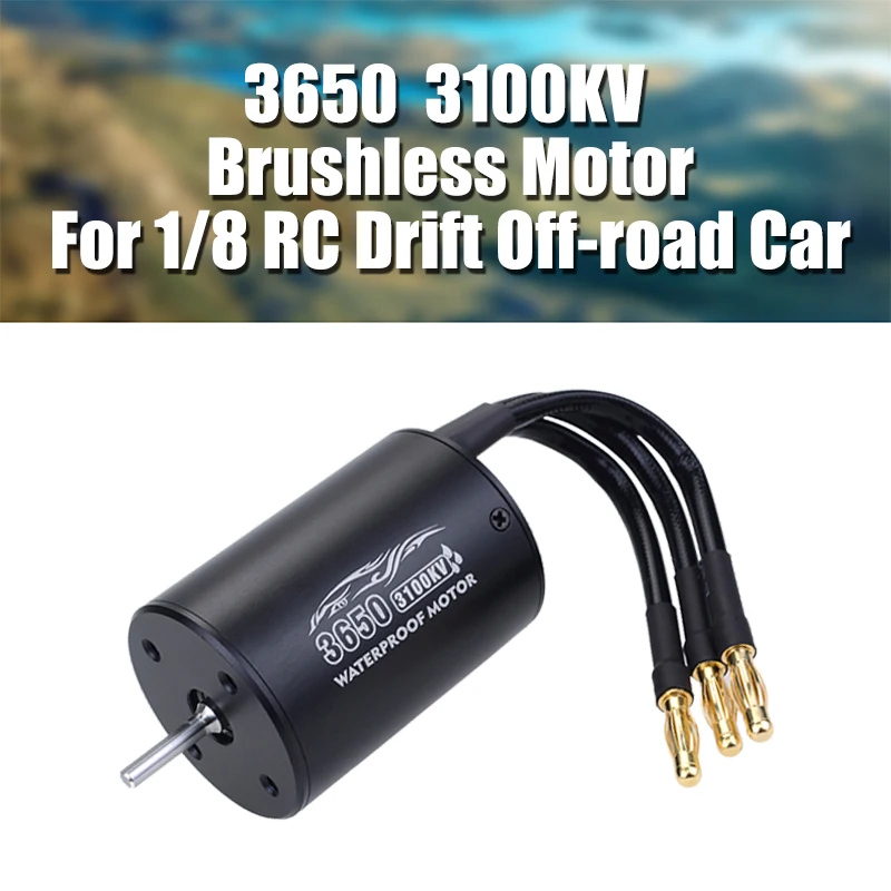 

3650 2300KV 3100KV 3900KV RC бесщеточный двигатель Бессенсорное Водонепроницаемый 4-полюсный 3,175 мм для 1/8 р/у дрейфующая гоночный внедорожных автомобил...