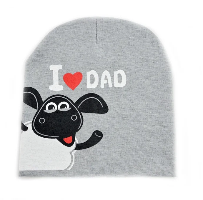 dad grey Принт с буквами для детей, шапка, я люблю мама папа, детская шапочка для мальчиков и девочек, милая Вязаная хлопковая теплая детская шапочка на весну и осень - Цвет: dad grey