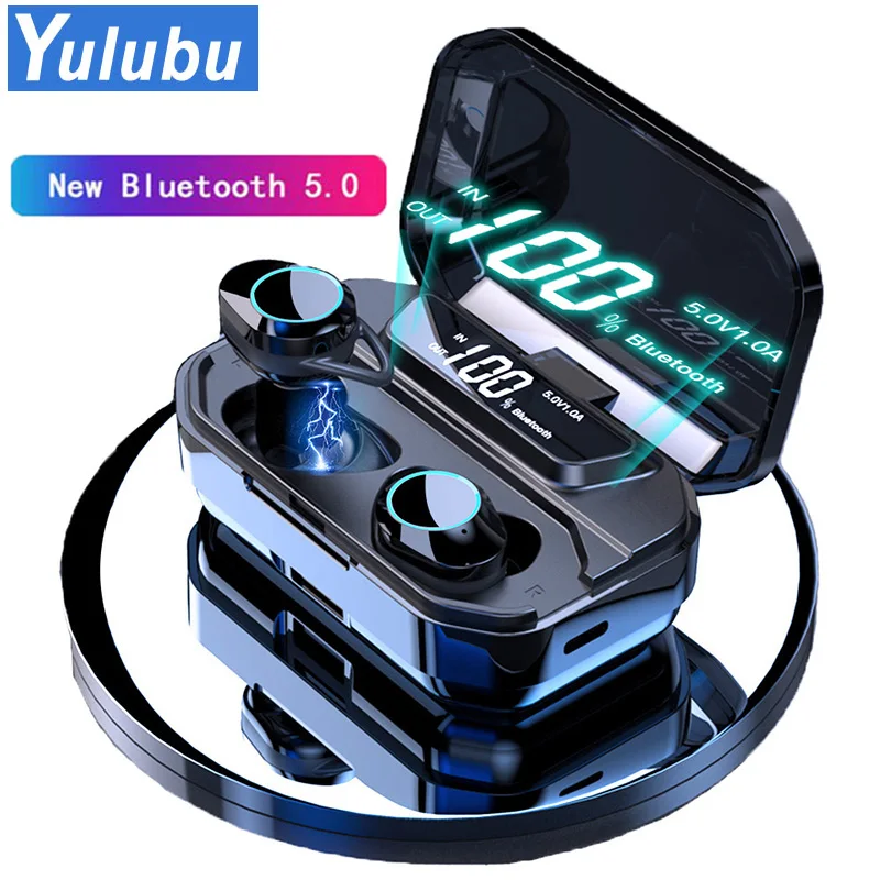 

G02 TWS 5.0 Bluetooth 9D Stereo Earphone Wireless Earphones IPX7 Waterproof Earphones 3300mAh LED Smart Power Bank Phone Holde