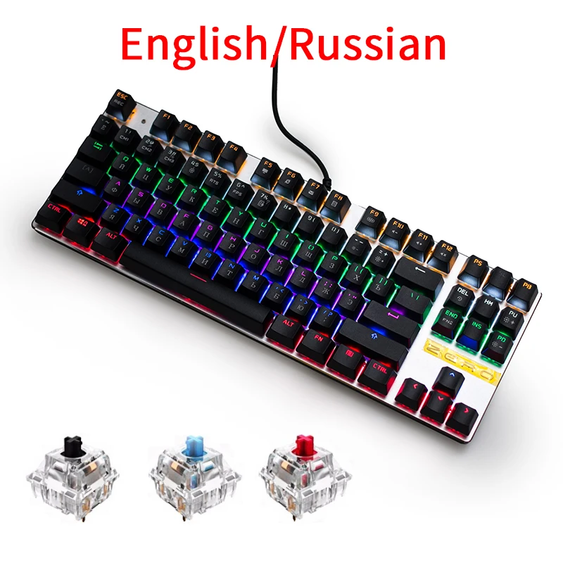 ME TOO 87 104 клавиши компьютерная игровая механическая клавиатура светодиодная