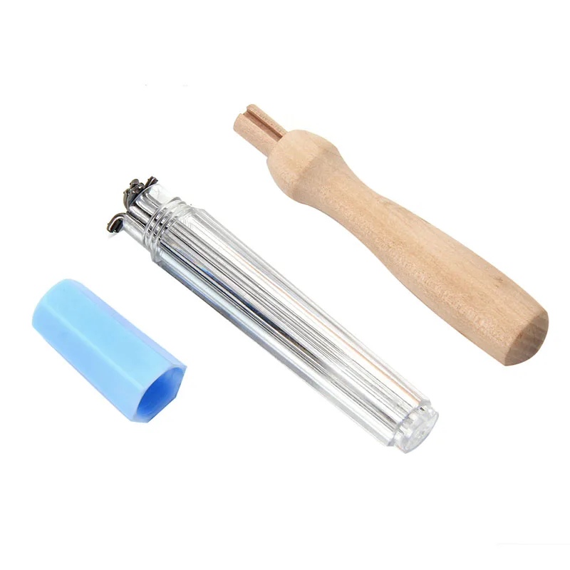 7 шт. держатель игл для валния деревянная ручка инструменты валения шерсти тонкая