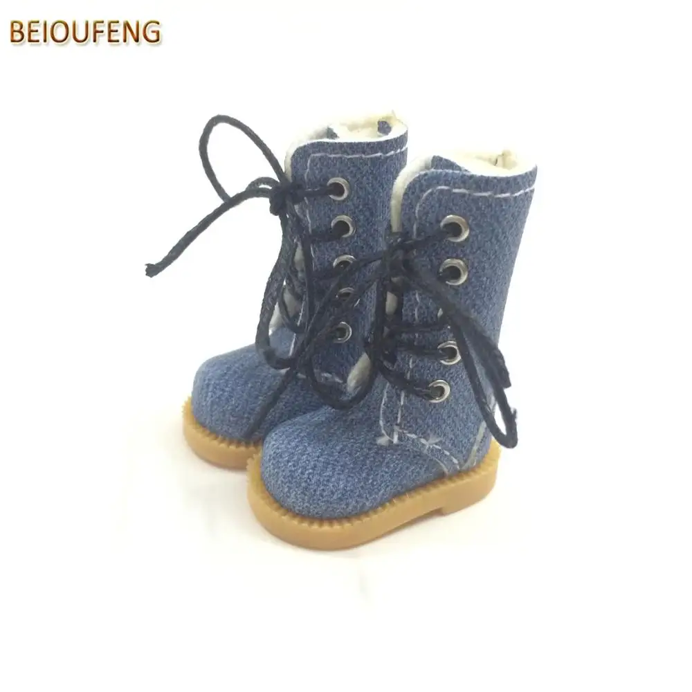 BEIOUFENG BJD кукольная обувь высокие сапоги для кукол, 3,8 см кроссовки для кукол аксессуары, Повседневная парусиновая обувь для куклы Blythe 6 пар