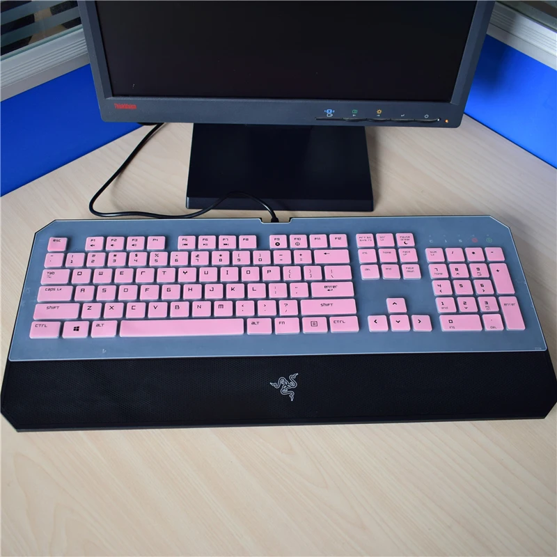 pink Силиконовый пылезащитный механический защитный чехол для клавиатуры для razer Deathstalker эфирный Deathstalker Chroma - Цвет: pink