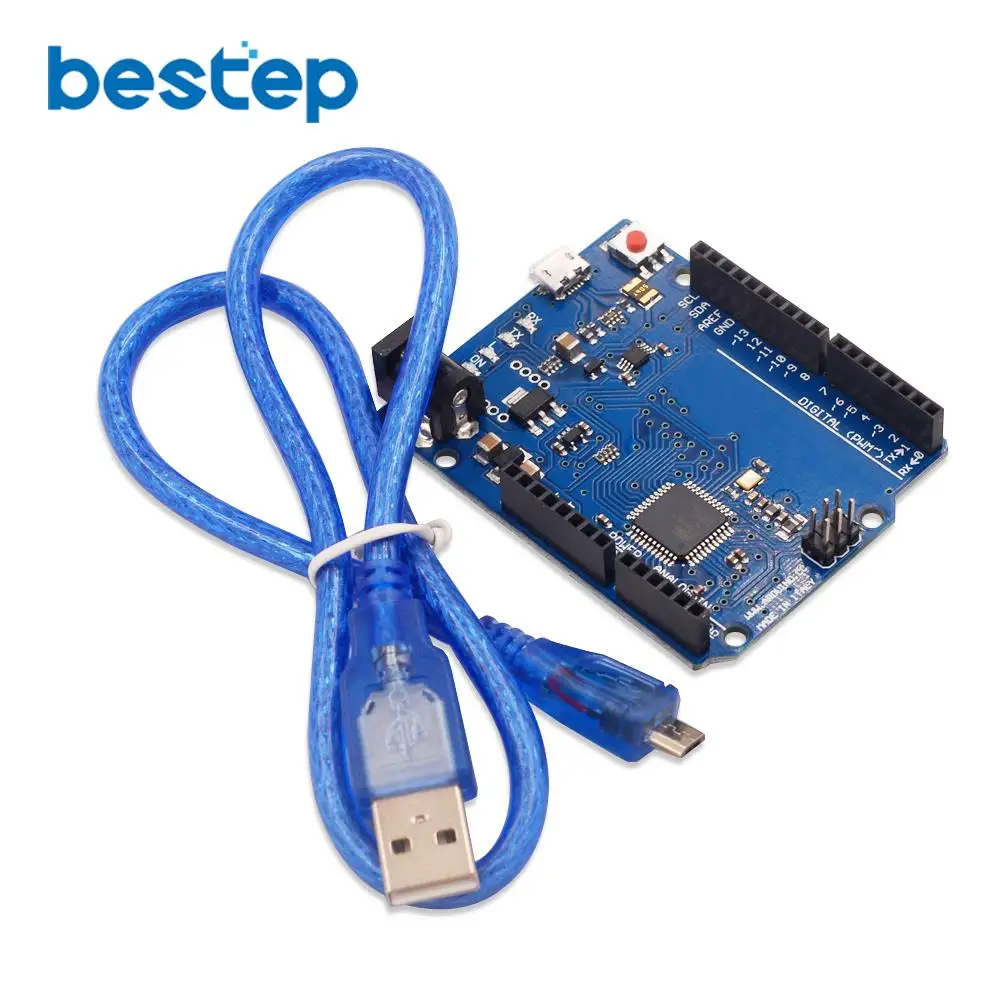 Макетная плата Leonardo R3 с микроконтроллером Atmega32u4 макетная USB кабелем совместимая