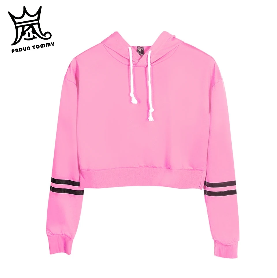 FRDUN Tommee Женская толстовка kpop для девочек, sudadera mujer, укороченные толстовки, женский укороченный пуловер, топ, сексуальный укороченный топ, moletom feminino