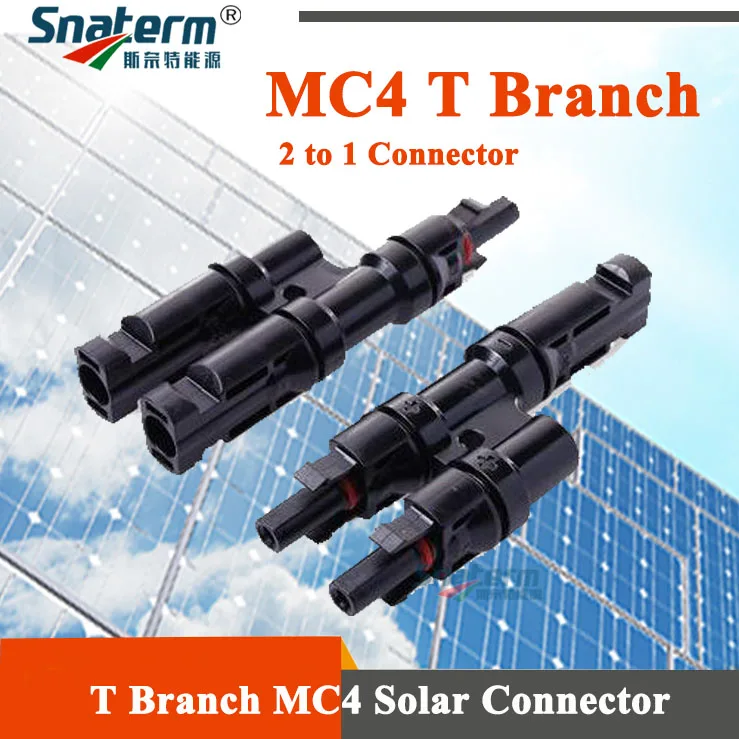 MC4 T/Y филиал разъем 1 до 2 Солнечной PV MC4 филиал Разъемы T филиал 2 до 1 разъем Мужской Женский адаптер для MC4 солнечной