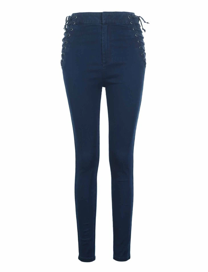 Vero Moda новые женские уличные стильные на шнуровке с высокой талией облегающие укороченные джинсы | 318349562